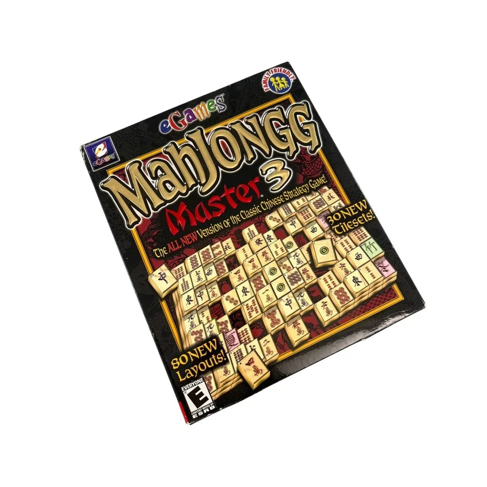 Mahjongg Master 3 PC CD-ROM Sealed 2001 eGames 5 Games